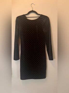 Express mini velvet black dress.